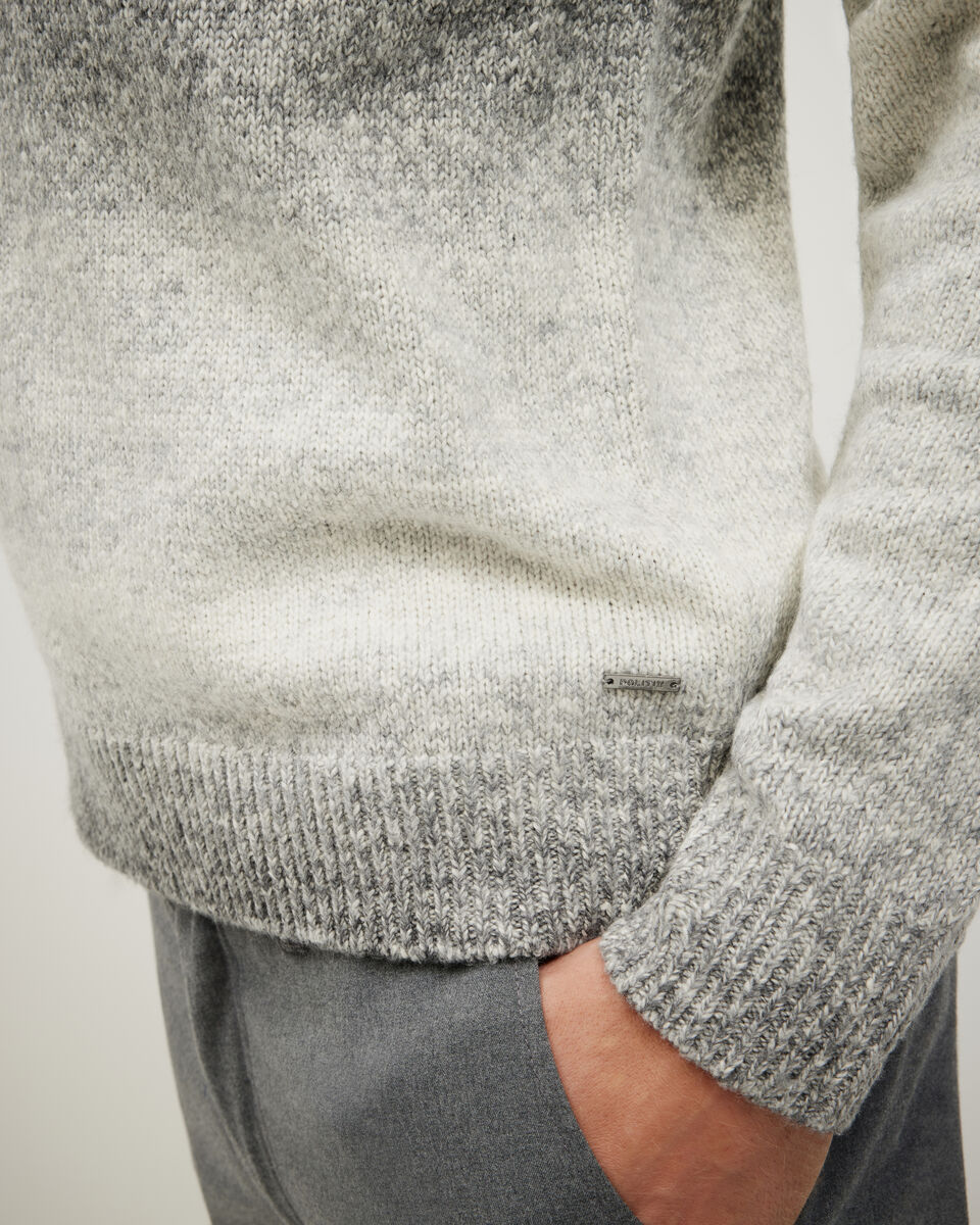 Space-Dyed Crew Neck Knit, Grey, hi-res